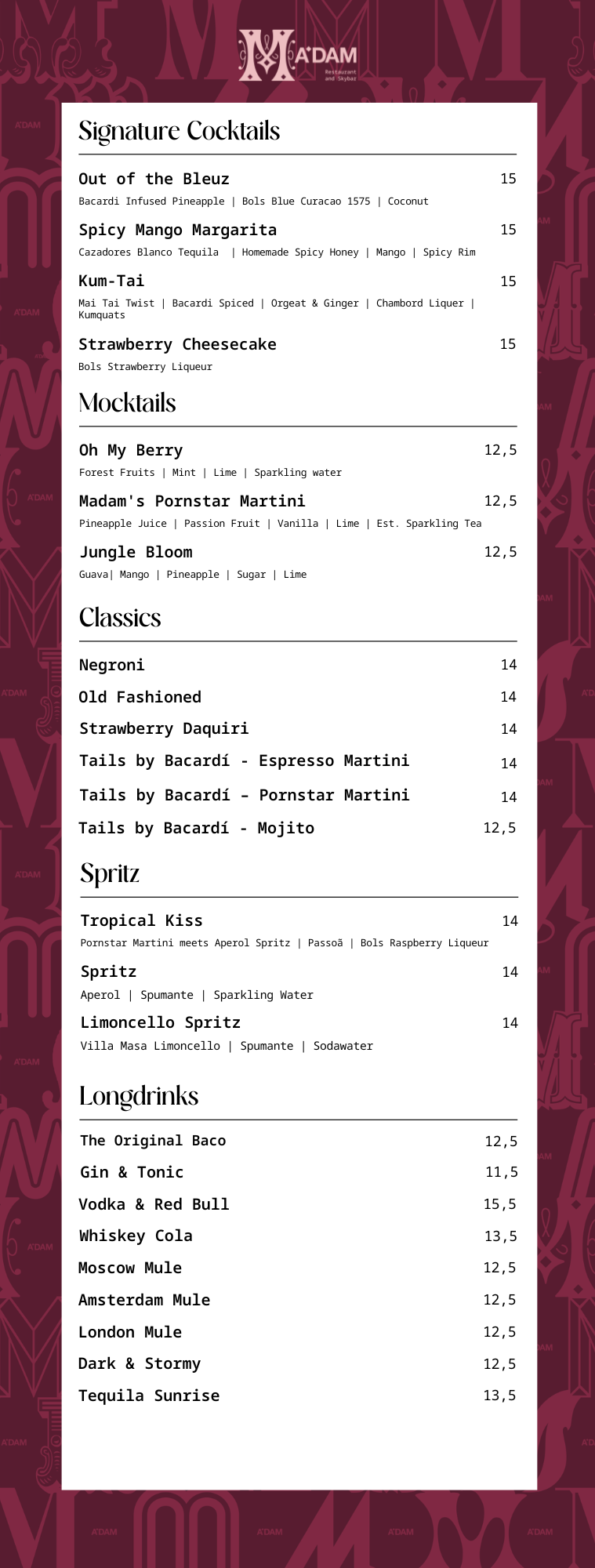 Cocktails-Madam