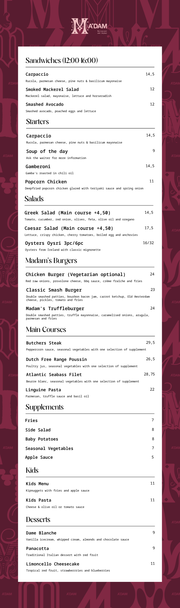 Madammenu